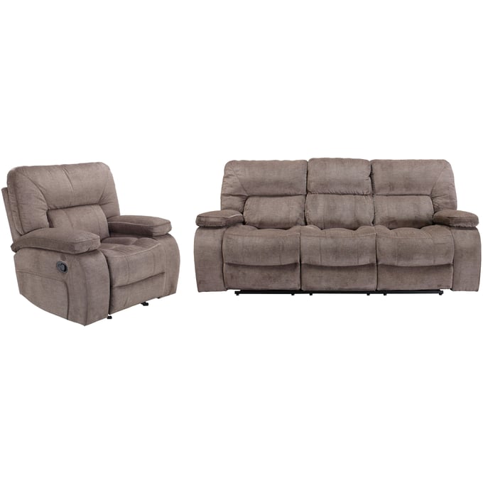 Parker House Chapman Brown Polyester Manual Reclining Sofa and Recliner PKH-MCHA-31-KON