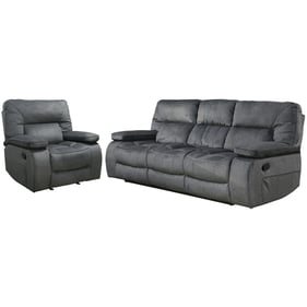 Parker House Chapman Grey Polyester Manual Reclining Sofa and Recliner