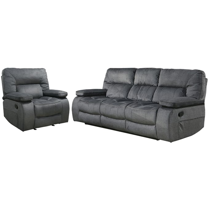 Parker House Chapman Grey Polyester Manual Reclining Sofa and Recliner PKH-MCHA-31-POL