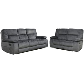 Parker House Chapman Grey Polyester Manual Reclining 2pc Living Room Set