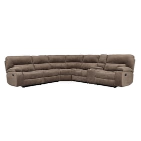 Parker House Chapman Brown 6pc Modular Manual Reclining Sectional with Drop...