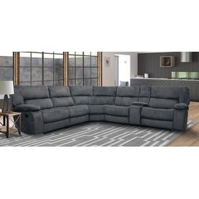 Parker House Chapman Grey 6pc Modular Manual Reclining Sectional with Drop ...