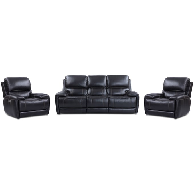 Parker House Empire Black Power Reclining Sofa and Two Recliners PKH-MEMP-311PH-VBY