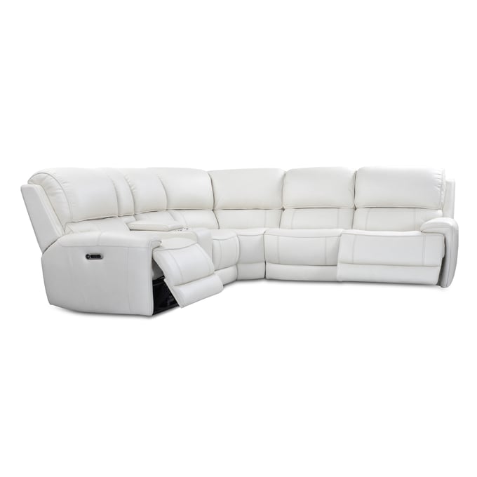 Parker House Empire White 6pc Modular Power Reclining Sectional PKH-MEMP-PACKA-H-VIV