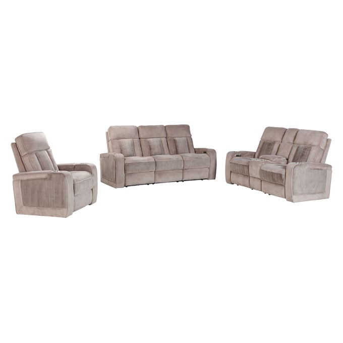 Parker House Equinox Tan Power Reclining 3pc Living Room Set PKH-MEQU-321PH-MURM