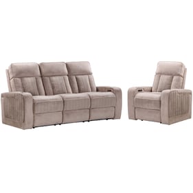 Parker House Equinox Tan Power Reclining Sofa and Recliner