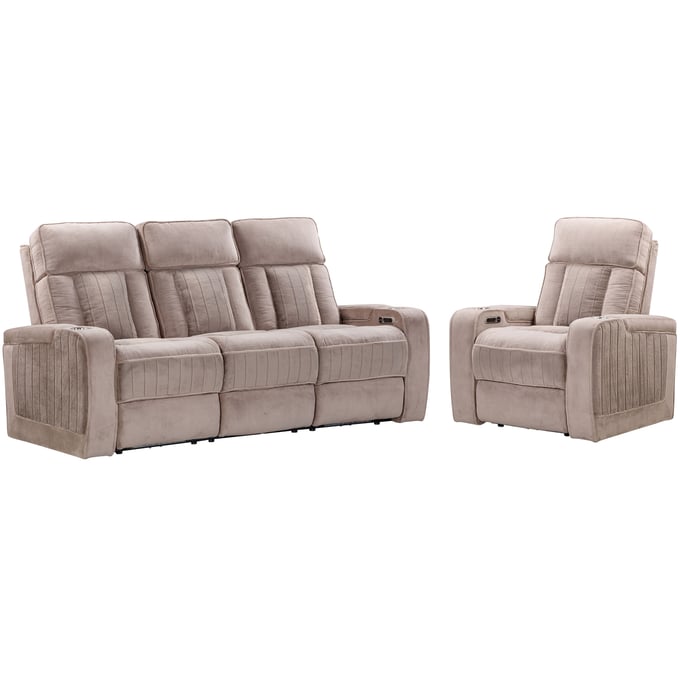 Parker House Equinox Tan Power Reclining Sofa and Recliner PKH-MEQU-41PH-MURM