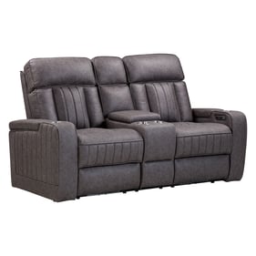 Parker House Equinox Dark Grey Power Console Loveseat