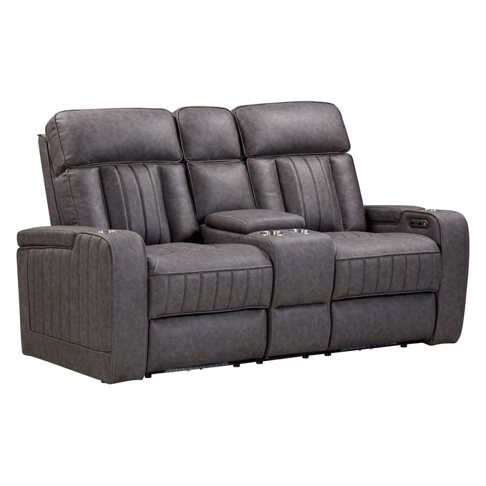 Parker House Equinox Dark Grey Power Console Loveseat PKH-MEQU822CPH-MERC