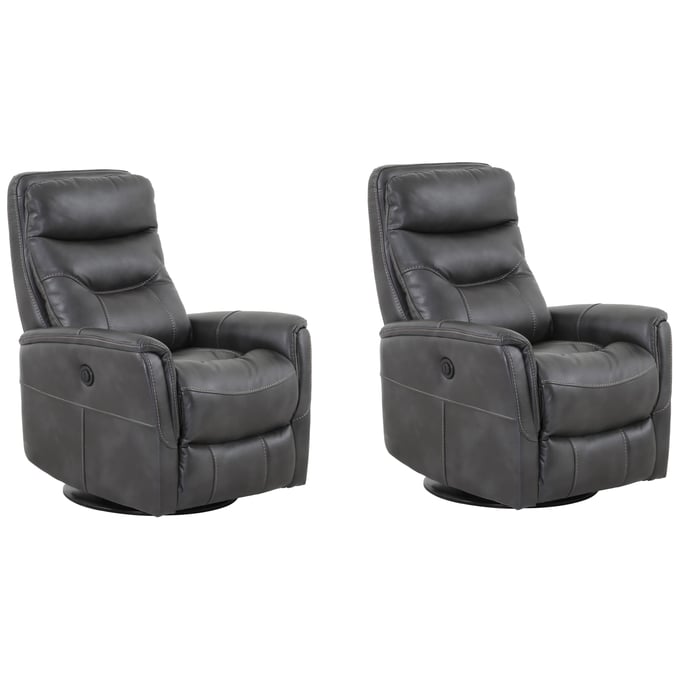 Parker House Gemini Dark Grey Power Swivel Glider Recliner PKH-MGEM812GSPB-2-FLI