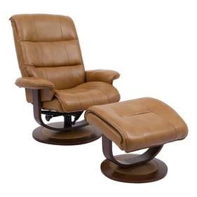 Parker House Knight Light Brown Manual Reclining Swivel Chair and Ottoman