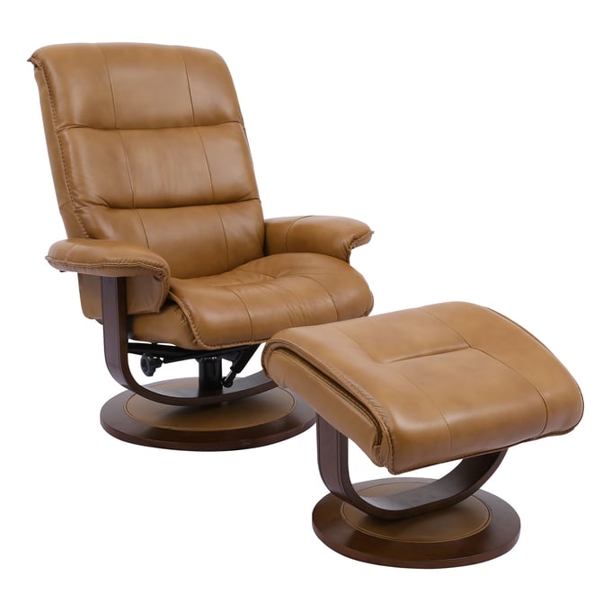 Parker House Knight Light Brown Manual Reclining Swivel Chair and Ottoman PKH-MKNI212S-BUT