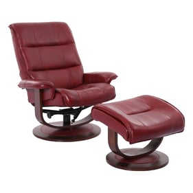 Parker House Knight Red Manual Reclining Swivel Chair and Ottoman