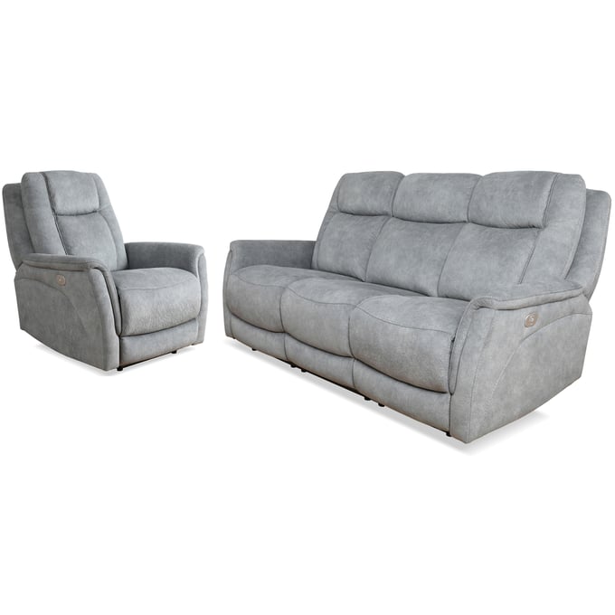 Parker House Linus Grey Power Reclining Sofa and Recliner PKH-MLIN-31PHZ-HGY