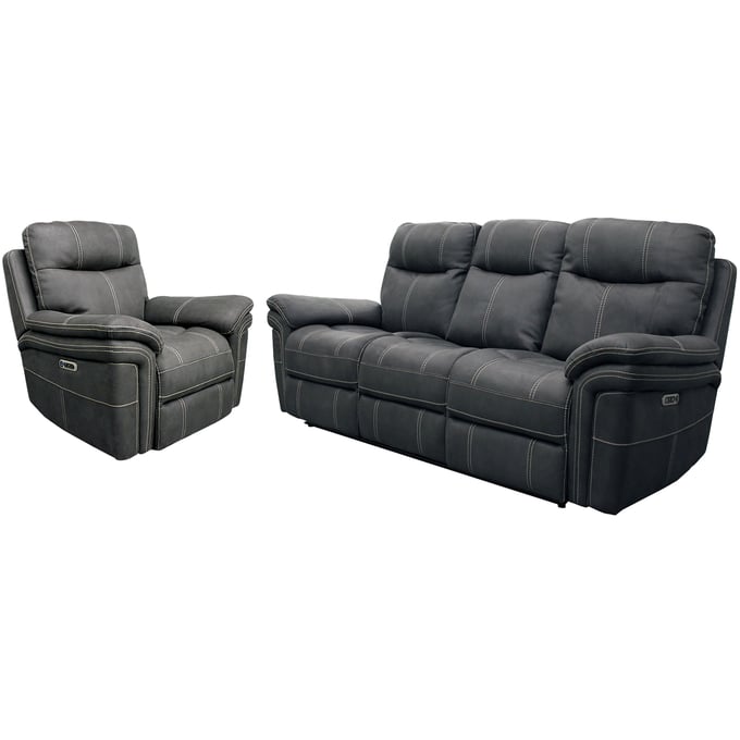 Parker House Mason Grey Power Reclining Sofa and Recliner PKH-MMA-31PH-CHA