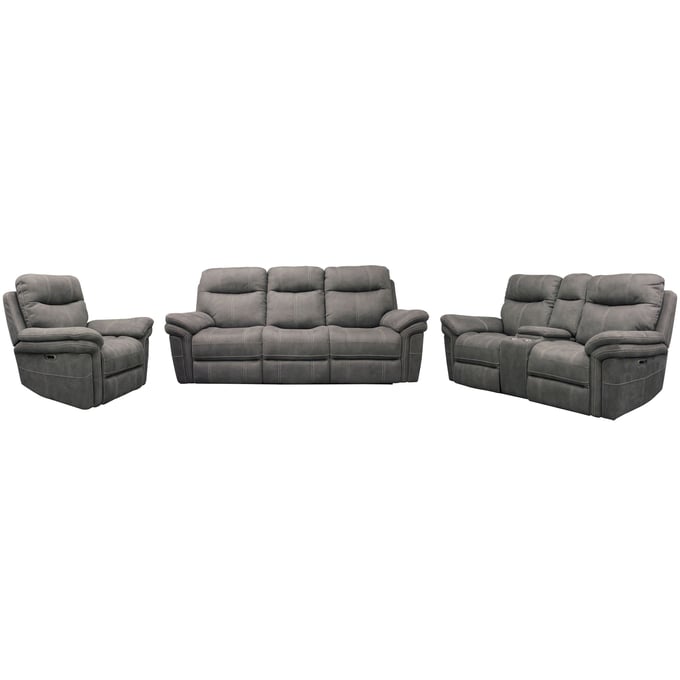 Parker House Mason Light Grey Power 3pc Living Room Set PKH-MMA-321PH-CRB