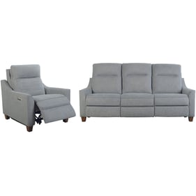 Parker House Madison Light Blue Power Reclining Sofa and Recliner