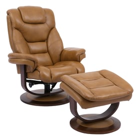 Parker House Monarch Light Brown Manual Reclining Swivel Chair and Ottoman