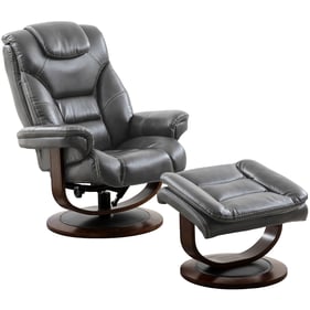 Parker House Monarch Dark Grey Reclining Swivel Chair and Ottoman