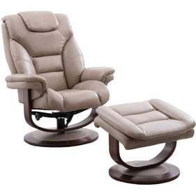 Parker House Monarch Tan Reclining Swivel Chair and Ottoman