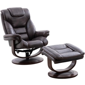 Parker House Monarch Dark Brown Reclining Swivel Chair and Ottoman