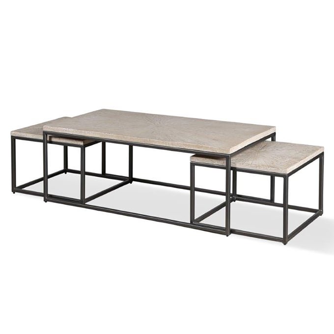 Parker House Crossings Monaco Beige Rectangular Nesting Cocktail Table PKH-MON01