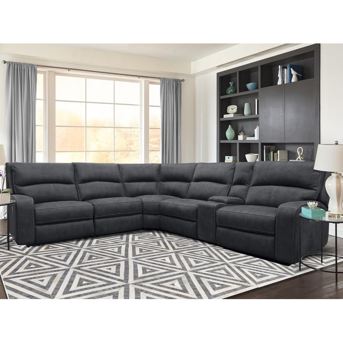 Parker House Polaris Dark Grey 6pc Modular Power Reclining Sectional PKH-MPOL-PACKA-H-SLA