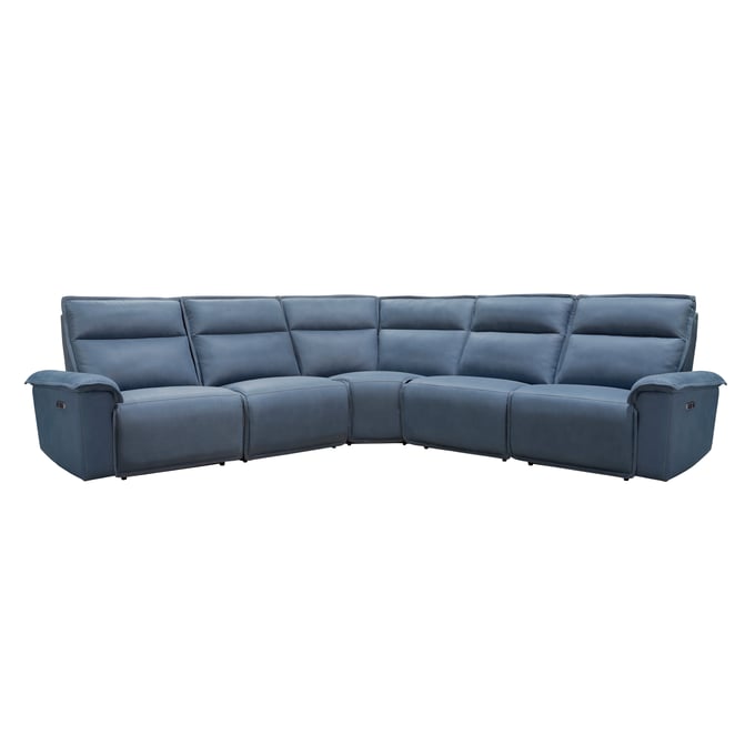 Parker House Perimeter Blue 5pc Power Reclining Sectional with Headrests PKH-MPRM-PACKB-H-MDE