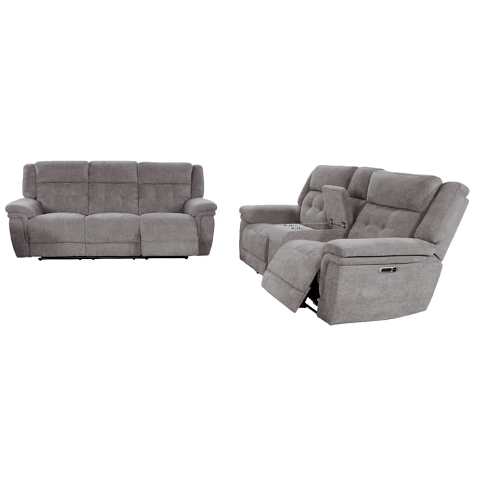 Parker House Richland Grey Power Reclining 2pc Living Room Set PKH-MRIC-32PH-BRGR