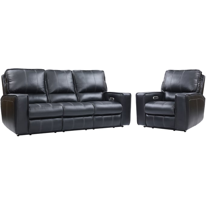 Parker House Rockford Black Power Reclining Sofa and Recliner PKH-MROC-31PH-VBK