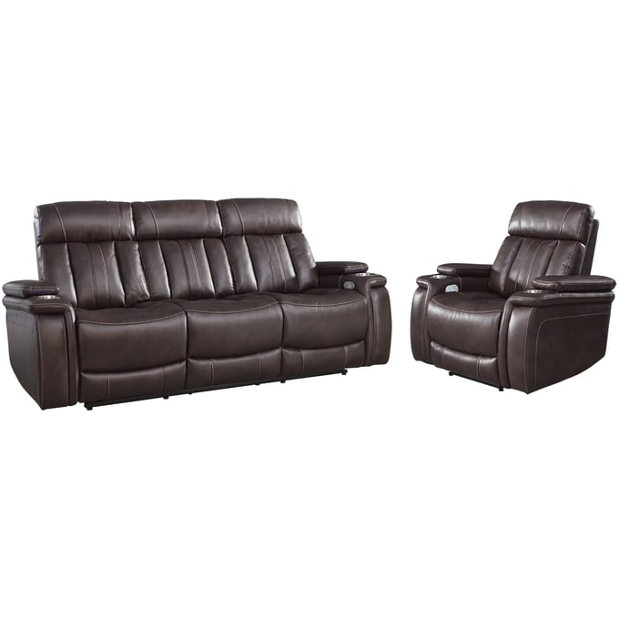 Parker House Royce Dark Brown Power Reclining Sofa and Recliner PKH-MROY-31PH-FNB