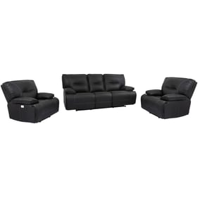 Parker House Spartacus Black Power Reclining Sofa and Two Recliners