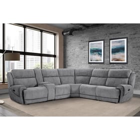 Parker House Spencer Grey 6pc Modular Power Reclining Sectional