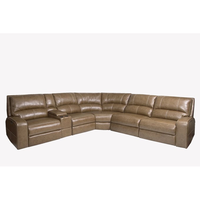 Parker House Swift Brown 6pc Modular Power Reclining Sectional PKH-MSWI-PACKA-H-BOU