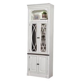 Parker House Provence White 32 Inch Glass Door Cabinet with Light Kit