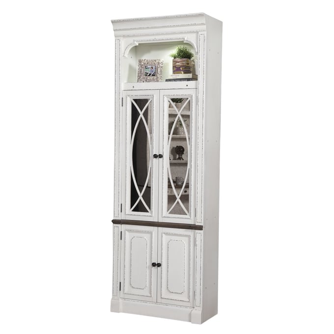 Parker House Provence White 32 Inch Glass Door Cabinet with Light Kit PKH-PRO440-LTKIT599