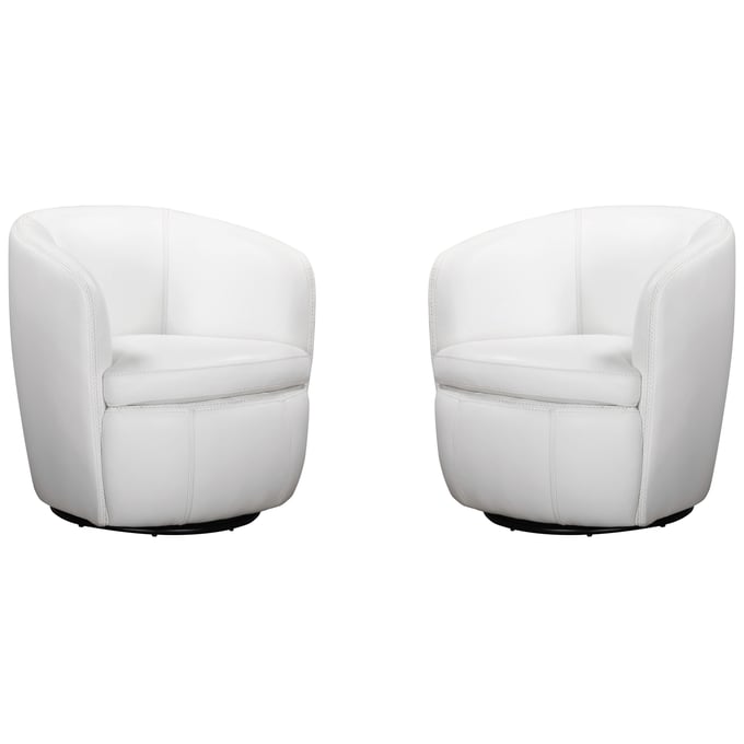 Parker House Barolo White Swivel Club Chair PKH-SBAR912S-2-SNOW