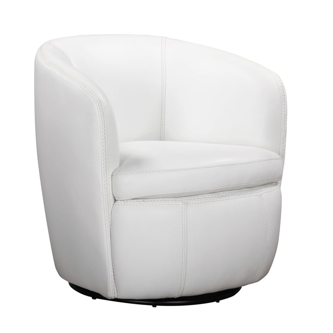 Parker House Barolo White Swivel Club Chair PKH-SBAR912S-SNOW