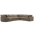 Parker Living The Bump - Alistair Fossil Left Arm Facing Bumper Chaise with Pillows