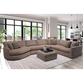 Parker House The Bump Brown 4pc Modular Sectional with Ottoman