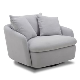 Parker House Boomer Grey Large Swivel Chair with 2 Toss Pillows