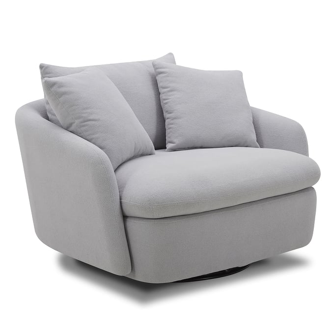 Parker House Boomer Grey Large Swivel Chair with 2 Toss Pillows PKH-SBMR912S-DMDV