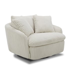 Parker House Boomer Off White Large Swivel Chair with 2 Toss Pillows