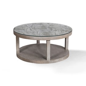 Parker House Crossings Serengeti Grey Round Glass Top Cocktail Table