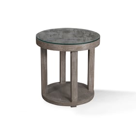 Parker House Crossings Serengeti Grey Round Glass Top End Table