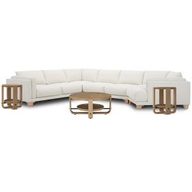 Parker House Escape Off White 4pc Modular Sectional with Cocktail and End T...