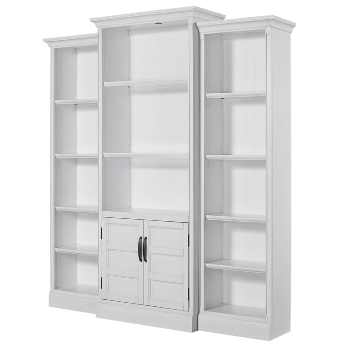 Parker House Shoreham White 3pc Modular Library Wall PKH-SHO-3PC-LIB-WALL-EFW