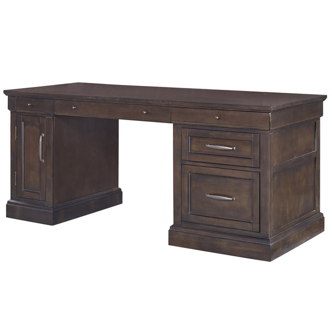 Parker House Shoreham Brown Pedestal Peninsula Desktop with Power Center PKH-SHO480-MDR