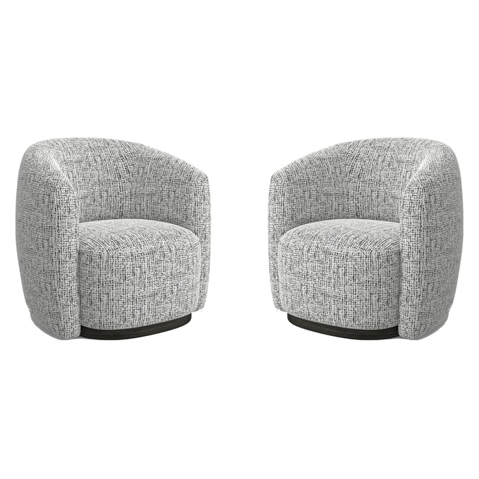 Parker House Tatum Grey Swivel 2pc Accent Chair Set PKH-STAT-912S-2-NTSH