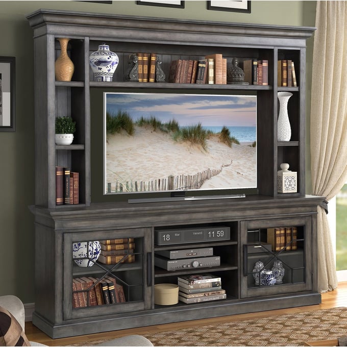 Parker House Sundance Grey Brown 92 Inch Console with Hutch PKH-SUN92-3-SGR